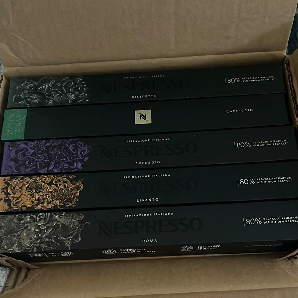 Nespresso Espresso Capsule Collection - Black, Purple, Green